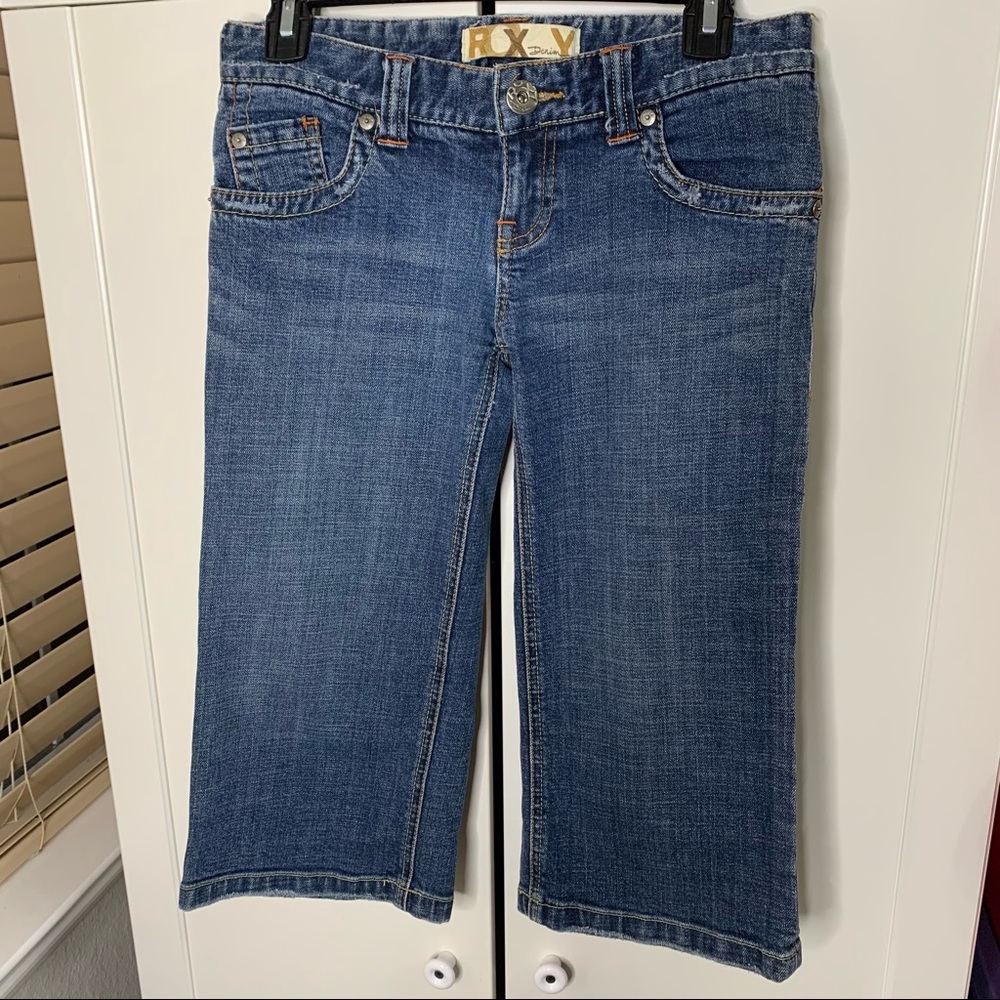 Roxy Cropped Denim Jean Pants - Picture 1 of 12